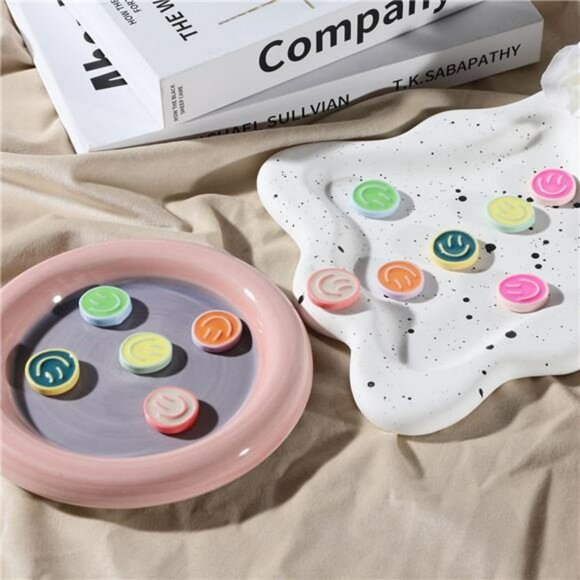 12 piece colorful fridge magnets cute smile face refrigerator locker whiteboard - Picture 2 of 7